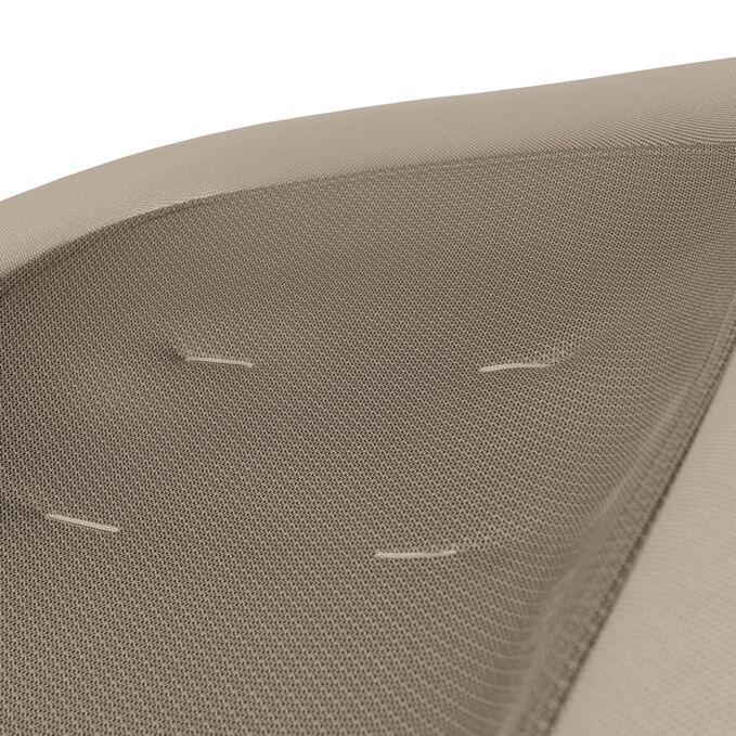 Afbeelding van de CYBEX Gold Gold Bouncer Bouncer, met de nadruk op de functie Ademende rugleuning.