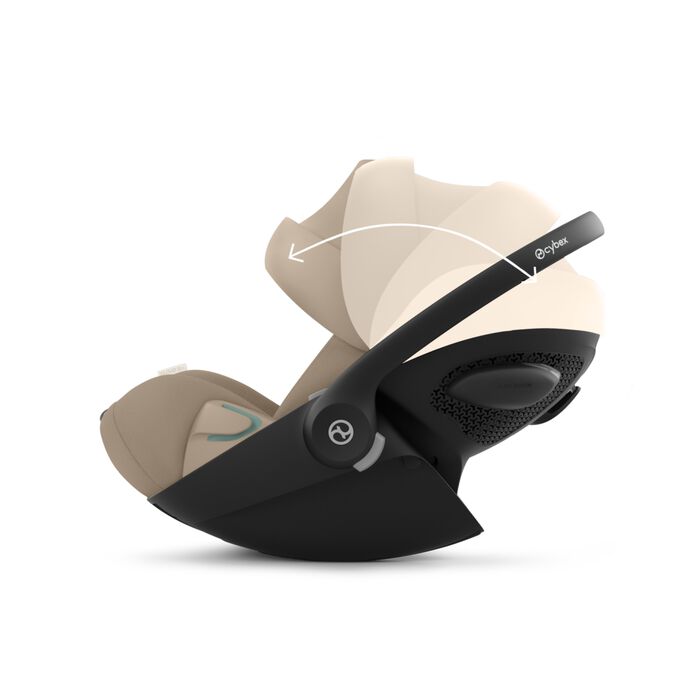 An image of the CYBEX Gold Cloud G i-Size Infant Car Seat, highlighting the Full sun protection feature.