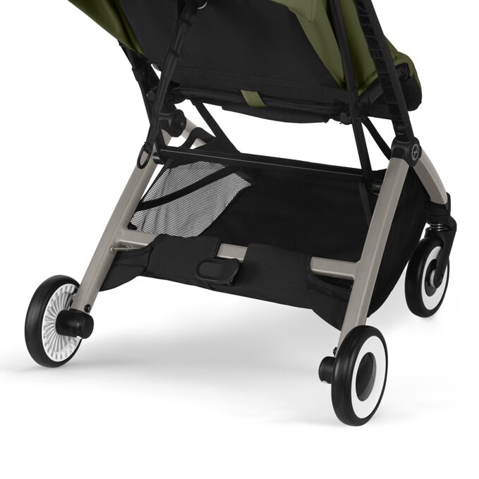 An image of the CYBEX Gold Orfeo Buggy, highlighting the Large Shopping Basket feature.