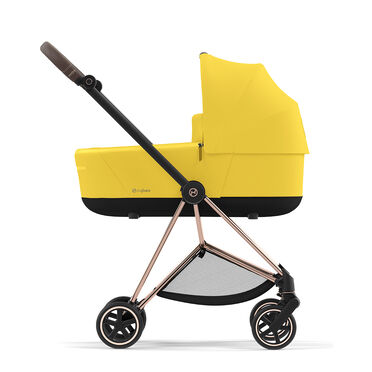 CYBEX Platinum Pushchair Mios Lux Carry Cot shown on Mios Frame - Mustard Yellow