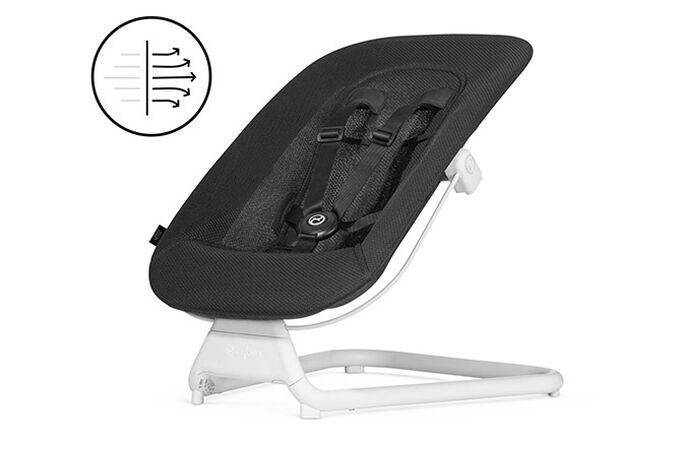 Ein Bild des CYBEX Gold Lemo Bouncer Bouncer, das das Merkmal Atmungsaktiv hervorhebt.