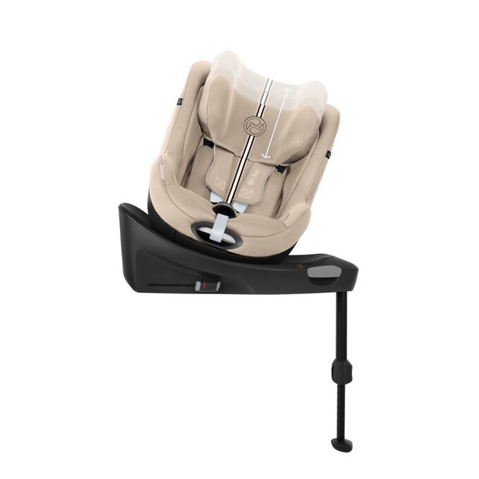 An image of the CYBEX Gold Sirona Gi i-Size Toddler Car Seat, highlighting the Grows with your child up to 4 years old feature.