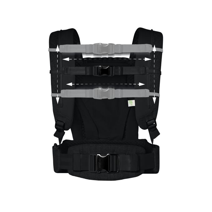An image of the CYBEX Platinum Coya Carrier Bouclé Baby Carrier, highlighting the Adaptable Sternum Strap feature.