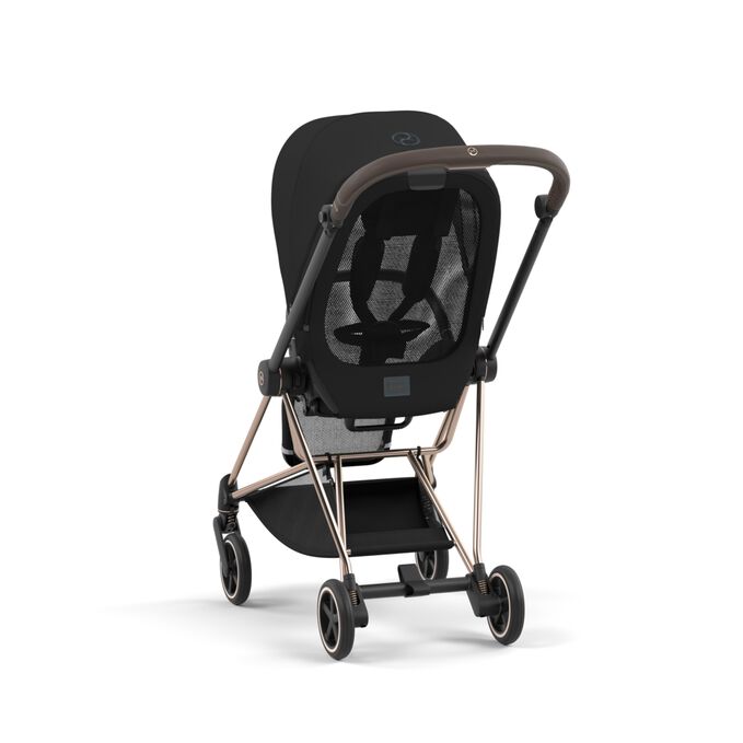 An image of the CYBEX Platinum Mios Seat Pack Stroller, highlighting the Breathable seat cover feature.