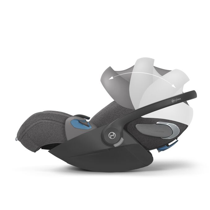 An image of the CYBEX Platinum Cloud T with Load Leg Base Infant Car Seat, highlighting the Full sun protection feature.