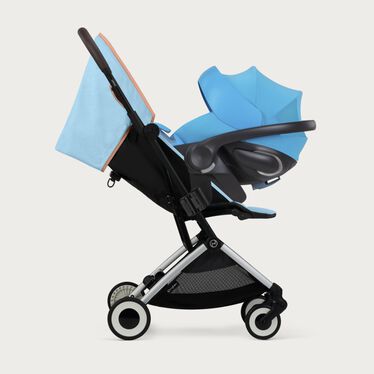 An image of the CYBEX Gold Orfeo 2023 Buggy, highlighting the Travel System Ready feature.