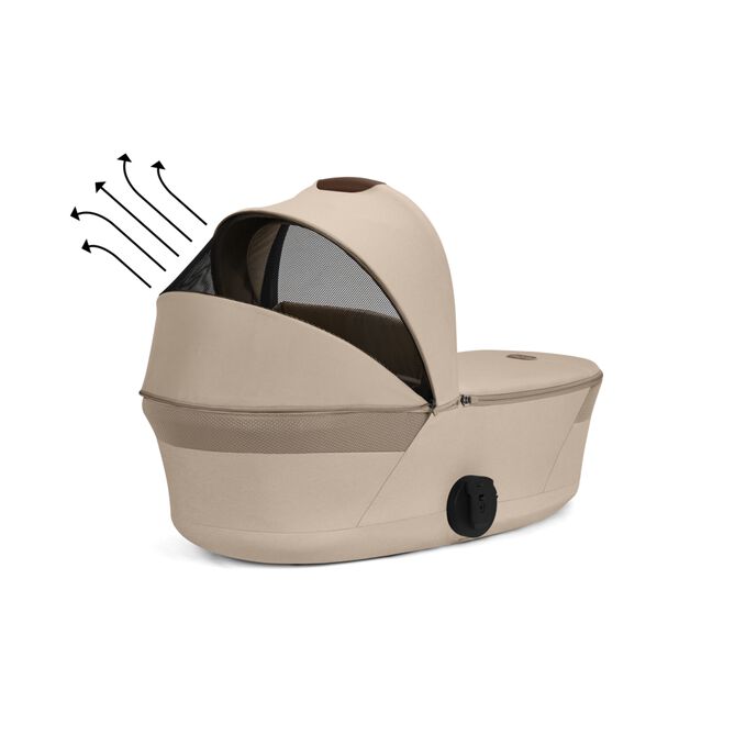 An image of the CYBEX Gold Balios Fold Cot Stroller, highlighting the Mesh Insert feature.