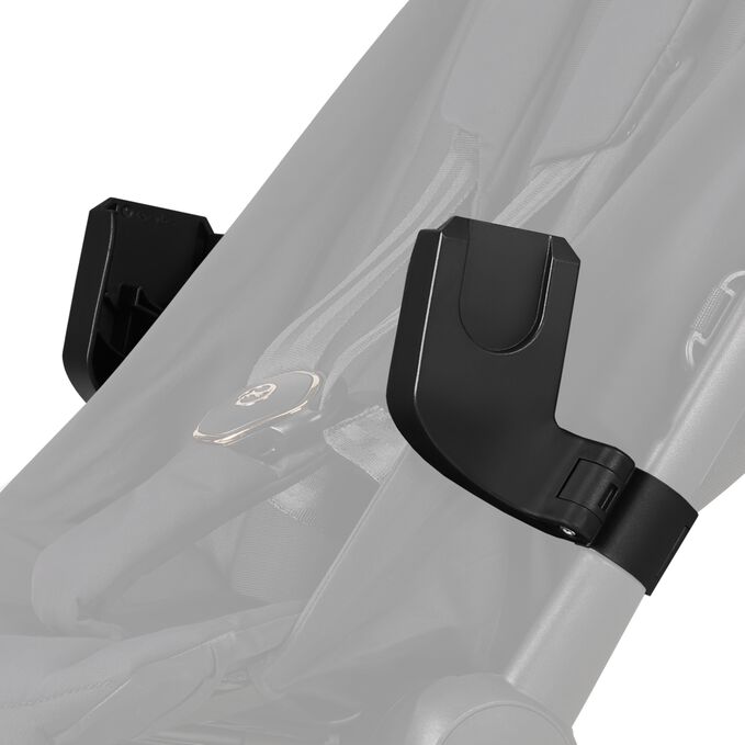 An image of the CYBEX Platinum Coya Car Seat Adapters Accessories for Strollers, highlighting the Quick and Easy Installation feature.