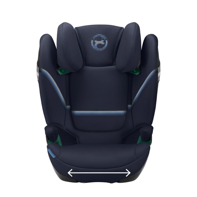 Immagine del CYBEX Gold Solution S2 i-Fix Child Car Seat che mette in risalto la caratteristica Cuscino di seduta extra largo e profondo.