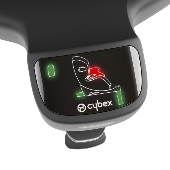Afbeelding van de CYBEX Platinum Anoris T2 i-Size Toddler Car Seat, met de nadruk op de functie Onboard veiligheidsassistent.