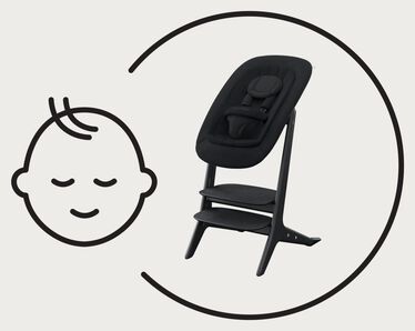 An image of the CYBEX Platinum Lemo Platinum Adapter Set Accessories for Home, highlighting the Eye-to-eye Interaction feature.