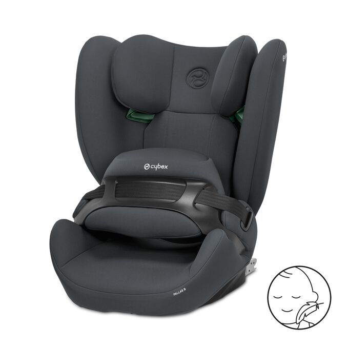Ein Bild des CYBEX Silver Pallas B i-Size Toddler Car Seat, das das Merkmal Auf Schadstoffe geprüft hervorhebt.