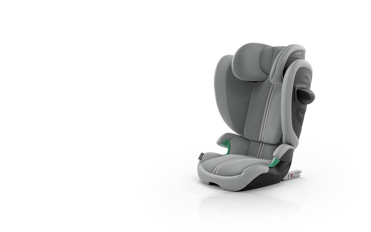 A Solution G2 car seat in Stone Grey.