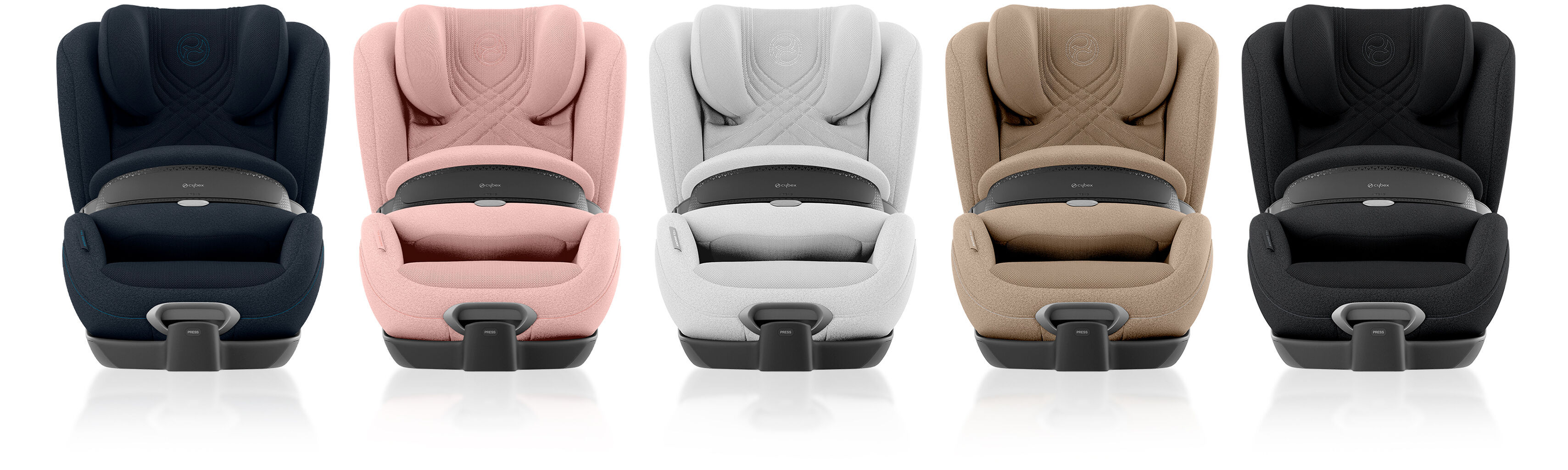 Anoris T2 i-Size Plus autostoeltje met airbag in vijf kleuren: blauw, roze, grijs, bruin en zwart