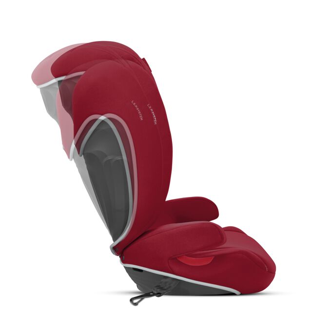 Ein Bild des CYBEX Silver Solution B-Fix Child Car Seat, das das Merkmal Anpassbare Rückenlehne hervorhebt.