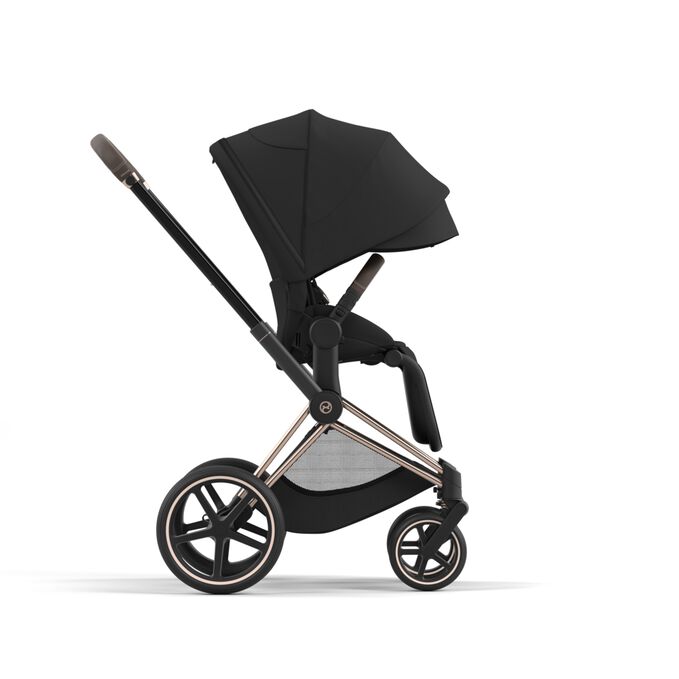 Obrázek CYBEX Platinum Sedačka ke golfové konfiguraci Priam / e-Priam Stroller, který zvýrazňuje funkci Sluneční stříška XXL.