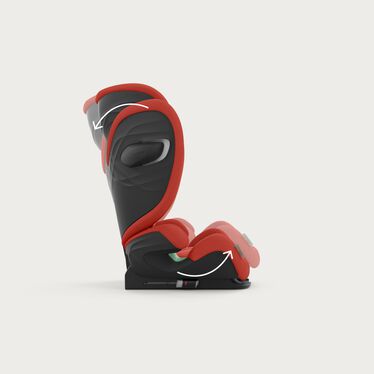 An image of the CYBEX Gold Solution G i-Fix Child Car Seat, highlighting the Perfect sleeping position feature.