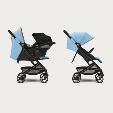 An image of the CYBEX Gold Beezy 2 Buggy, highlighting the Travel System feature.