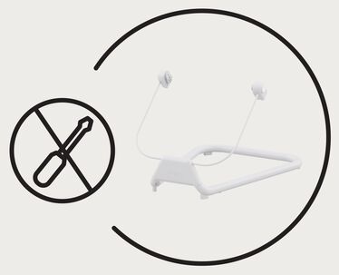 An image of the CYBEX Gold Gold Bouncer Stand Accessories for Home, highlighting the Tool-free Assembly feature.