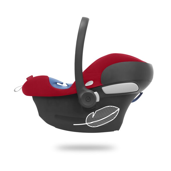 Ein Bild des CYBEX Silver Aton B i-Size Infant Car Seat, das das Merkmal Einfache Handhabung hervorhebt.