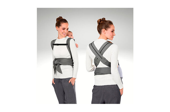 An image of the CYBEX Gold Maira.tie Baby Carrier, highlighting the Crossed or parallel straps feature.