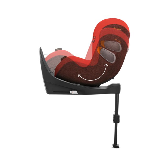 Immagine del CYBEX Platinum Sirona Zi i-Size Toddler Car Seat che mette in risalto la caratteristica Reclinabile con una sola mano.