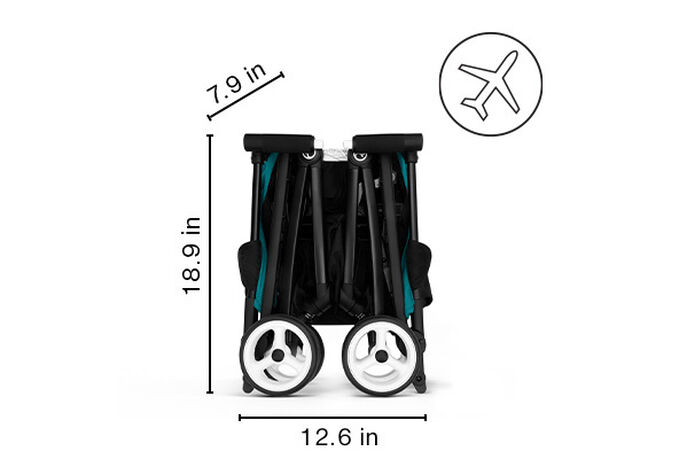 An image of the CYBEX Gold Libelle 1 Buggy, highlighting the Ultra-Compact feature.