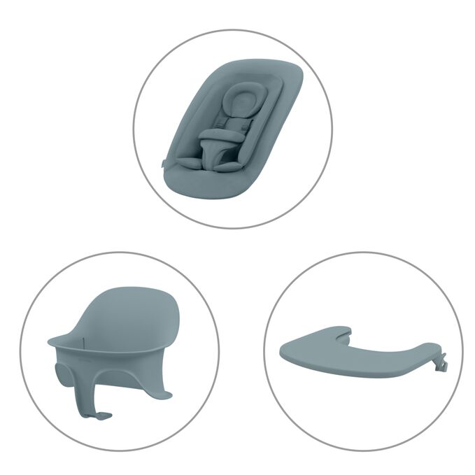 Ein Bild des CYBEX Gold Lemo 4-in-1 Highchair, das das Merkmal Die Schönheit liegt in der Einfachheit hervorhebt.