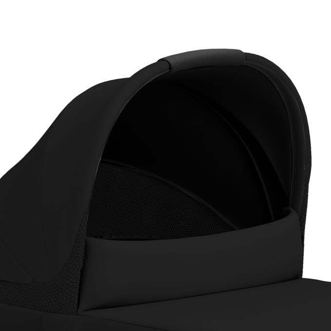 An image of the CYBEX Gold Melio Cot Stroller, highlighting the Easy Handling feature.