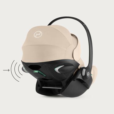Obrázok CYBEX Gold Cloud G3 Infant Car Seat, ktorý zvýrazňuje funkciu O 15 % vyššia ochrana pri bočnom náraze.