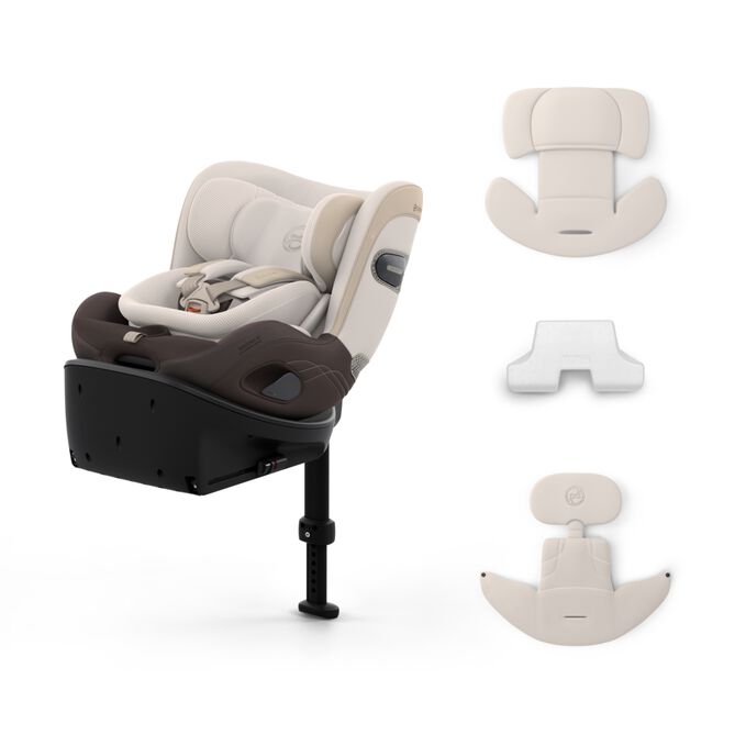 Afbeelding van de CYBEX Platinum Sirona Si Infant Car Seat, met de nadruk op de functie Geschikt vanaf de geboorte.