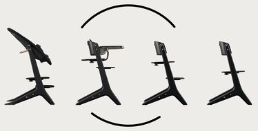 Imagen del CYBEX Platinum Lemo Platinum 4-in-1 Highchair que destaca la característica Desde el nacimiento hasta los 99 años.