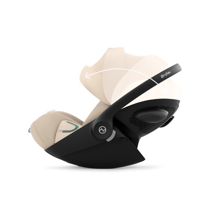 Obrázek CYBEX Gold Cloud G3 Infant Car Seat, který zvýrazňuje funkci Úplná ochrana před slunečními paprsky&nbsp;.