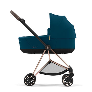 CYBEX Platinum Pushchair Mios Lux Carry Cot shown on Mios Frame - Mountain Blue