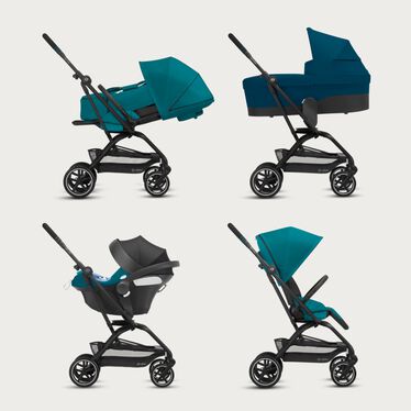 An image of the CYBEX Gold Eezy S Twist+2 Buggy, highlighting the 4-in-1 Travel System feature.
