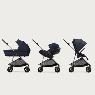 An image of the CYBEX Gold Melio Stroller, highlighting the Travel System Ready feature.