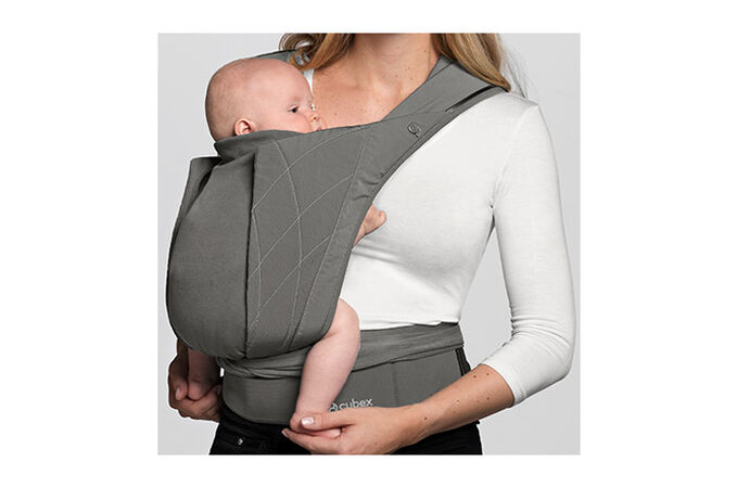 An image of the CYBEX Platinum YEMA.tie Baby Carrier, highlighting the Ergonomic seating feature.