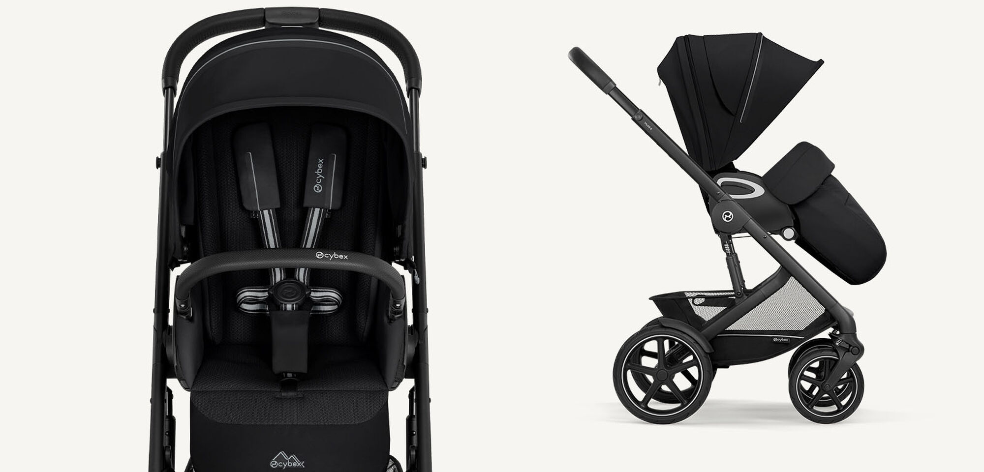 Product images of a Talos S Lux in Moon Black, a close up on the left and a sideview on the right.