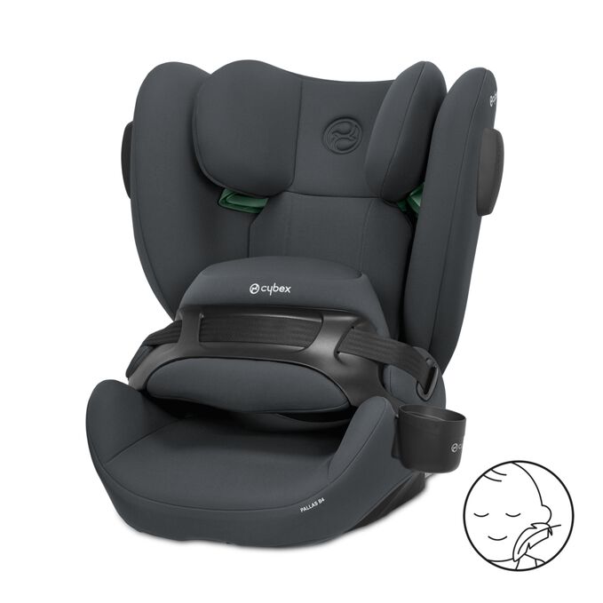 Ein Bild des CYBEX Silver Pallas B4 i-Size Toddler Car Seat, das das Merkmal Auf Schadstoffe geprüft hervorhebt.