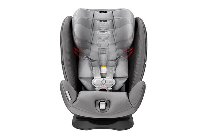An image of the CYBEX Gold Eternis S with SensorSafe Toddler Car Seat, highlighting the 12-Position Height-adjustable Headrest feature.