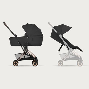 Imagen del CYBEX Platinum Coya with Cot Stroller que destaca la característica Diseño ultracompacto. Confort de tamaño completo..