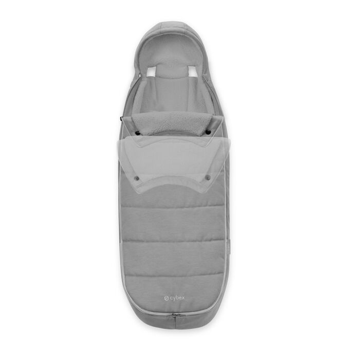 An image of the CYBEX Gold Gold Footmuff Accessories for Strollers, highlighting the Several Snap Buttons feature.