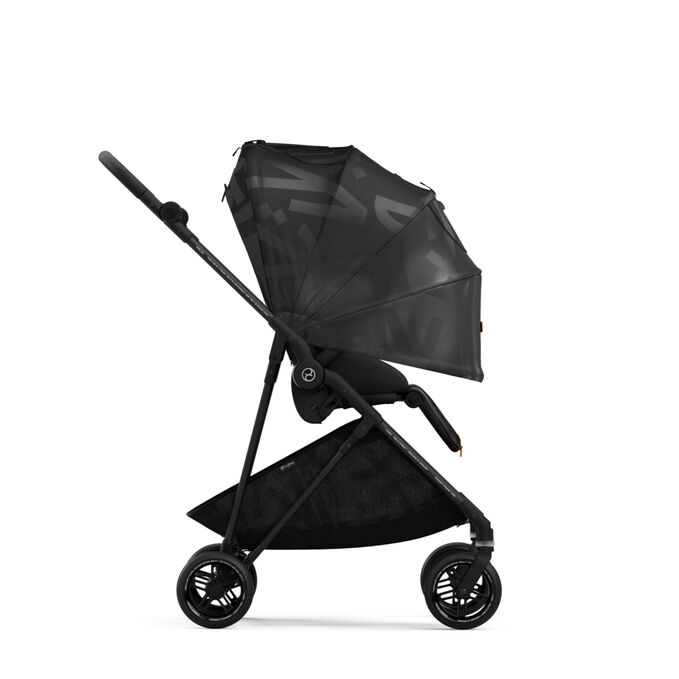 An image of the CYBEX Gold Melio Street Stroller, highlighting the Supreme XXL canopy feature.