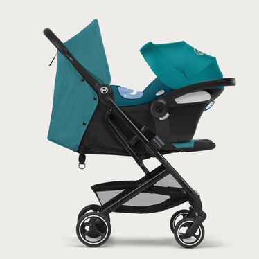 An image of the CYBEX Gold Beezy Buggy, highlighting the Travel System with Car Seat feature.