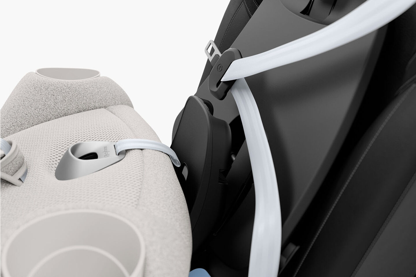 Close-up of the SafeLock System that CYBEX car seats have.