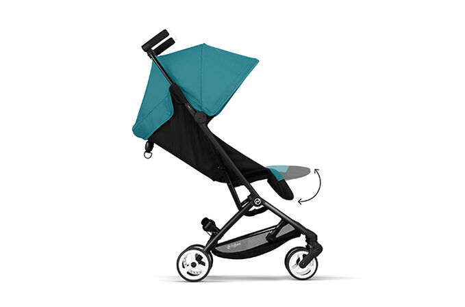 An image of the CYBEX Gold Libelle 1 Buggy, highlighting the Adjustable Legrest feature.