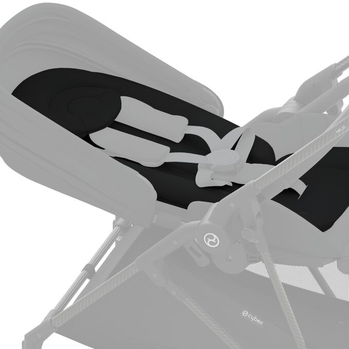 Ein Bild des CYBEX Gold Melio Carbon 2023 Stroller, das das Merkmal Newborn Nest hervorhebt.