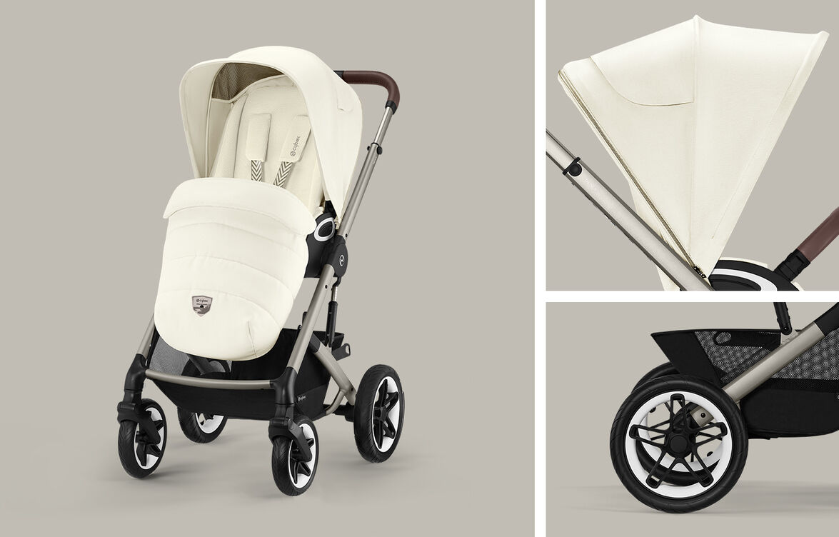CYBEX Gold Talos S Lux Pushchair Seashell Beige on Taupe Frame
