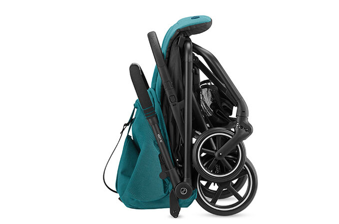 An image of the CYBEX Gold Eezy S+2 Buggy, highlighting the One-Hand Fold feature.