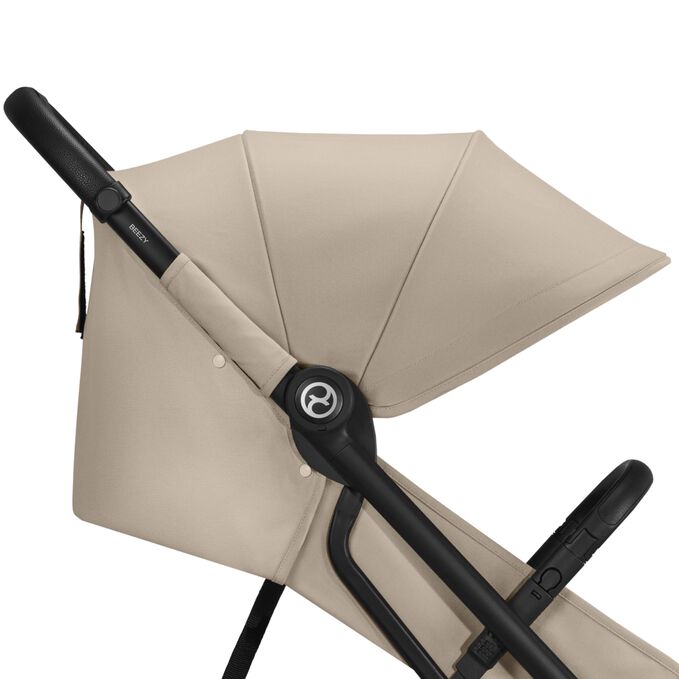 An image of the CYBEX Gold Beezy Buggy, highlighting the XL UPF50+ Sun Canopy feature.